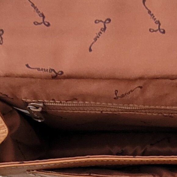 Lavive VTG Genuine Columbian Leather Boho Crossbody Purse Bag Cognac - Picture 14 of 16